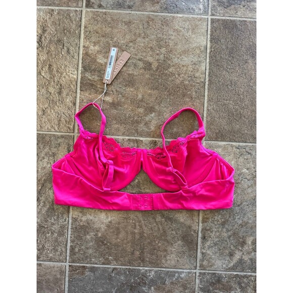 Skims Fits Everybody Lace Underwire Bra Neon Rose Size 42A - Picture 5 of 8